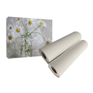 China Large Format Inkjet Texture Polyester Canvas Roll For Aqueous Pigment factory