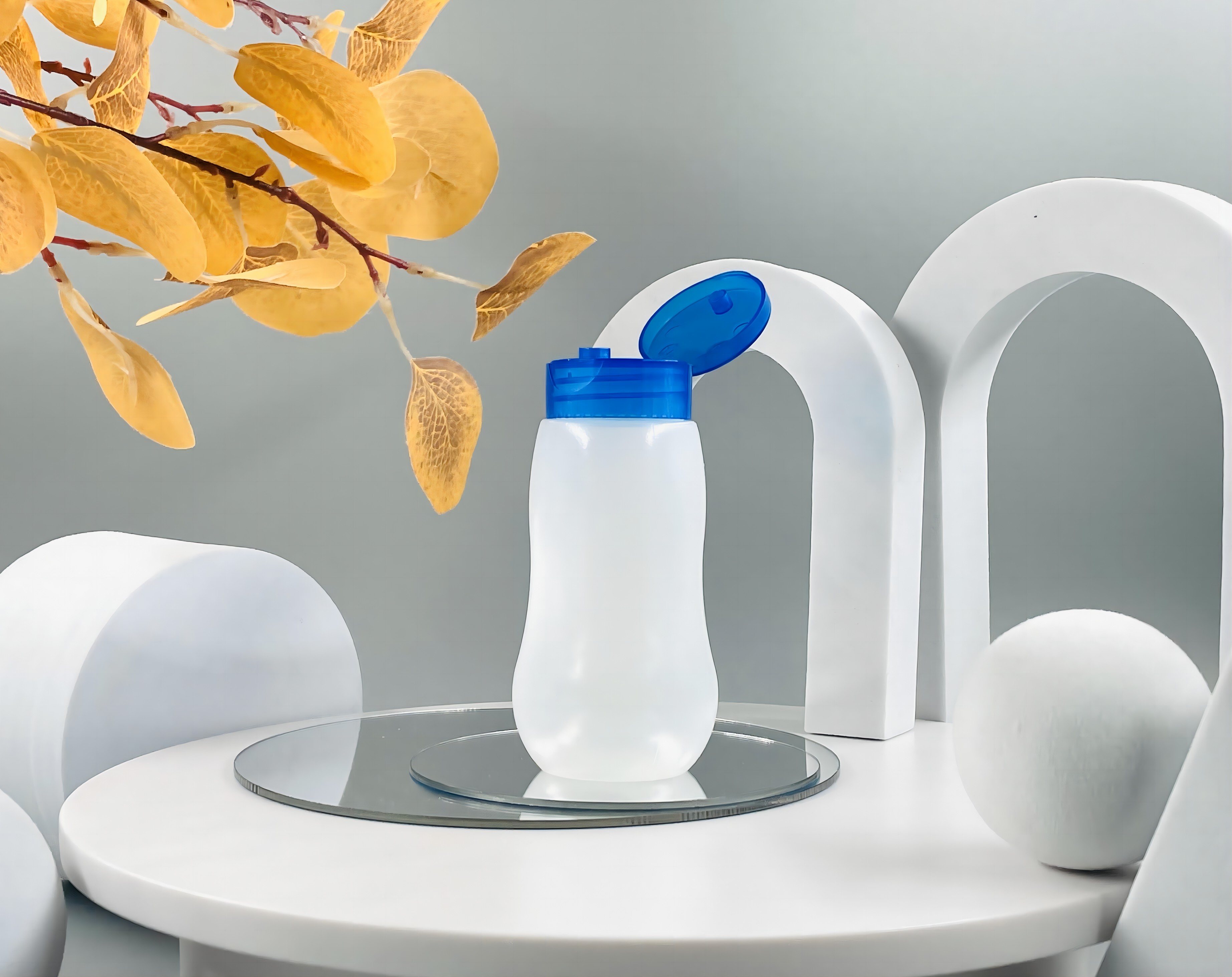 SCREW CAP 90ml/3oz Gourd Shape PE Plastic Bottle for Cosmetic or Personal Application
