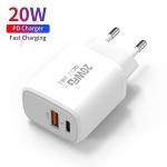 Round Shape Type C Wall Charger USB A Port 5V 3.4A 20W 20W QC3.0 For Samsung