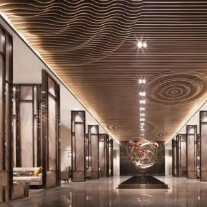 China Sound Absorption Metal Ceiling Design 1100 Aluminum Alloy With Lighting factory