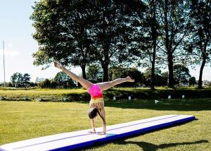 China Airtight Safety Protection Inflatable Air Track Gymnastics Floor Jumping Mat Purple factory