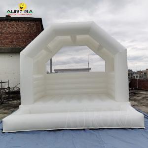 China Customized 4x4m White Inflatable Wedding Bouncy Castle With Ball Pit For Kids factory