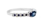 Trendy S925 Sterling Silver Natural Jewelry Sapphire CZ Ring Simple Design For