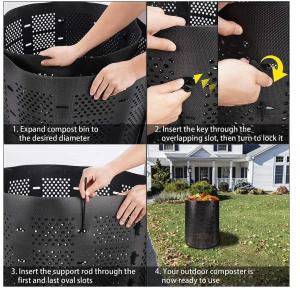 China Adjustable High Density Polyethylene Plastic Geobin Compost Bin For Garden factory