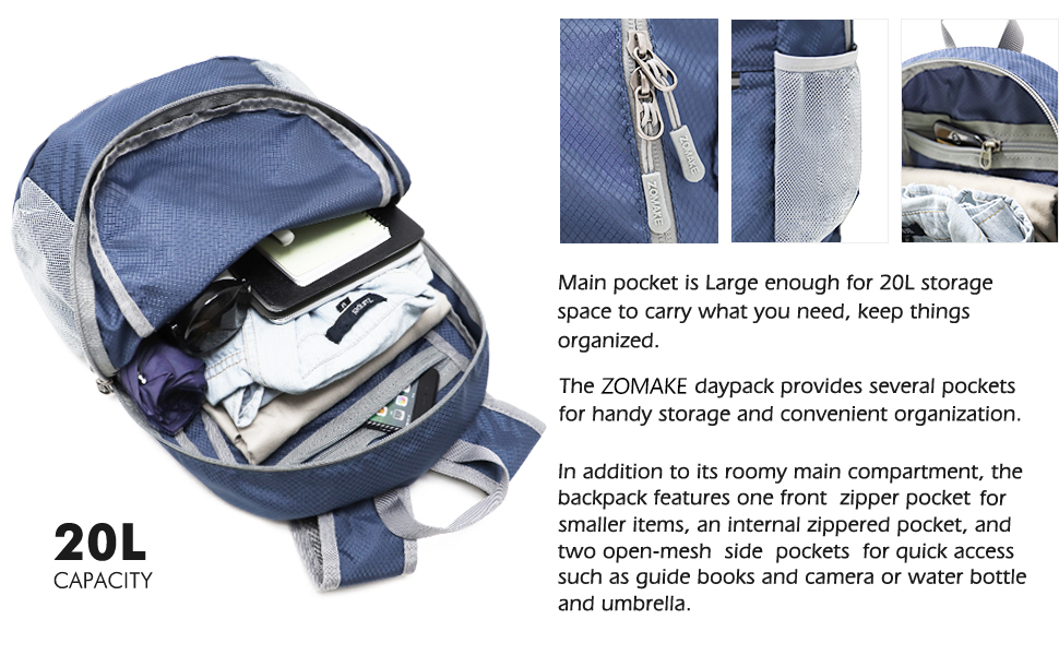 ODM Outdoor Hiking Backpack Water Resistant 20l Packable Backpack Foldable