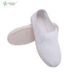 Autoclavable food factory cleanroom stripe canvas PVC outsole shoe breathable