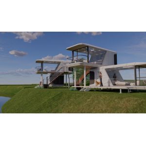 Smart System Container Capsule House With Balcony Luxury Design B&B Mobile Home