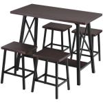 47.3inch Length 5 Piece Bar Table Set Counter Height Pub Table Set