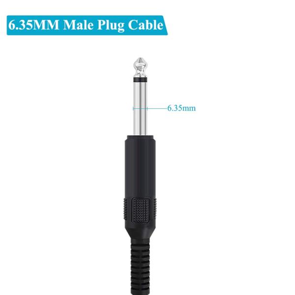 6.35mm 1/4 Inch TS 2 Ploes Jack Mono Male Audio Plug to Bare Wire Open End Cable for Microphone