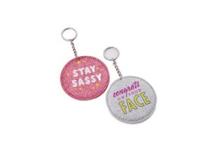 China Mini Pantone Metal Cosmetic Pocket Mirror PU Leather Travel Makeup Mirror factory