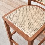 Custom Kitchen Bar Chair Solid Wood Leg Cane Counter Stool 43cm*43cm*109cm