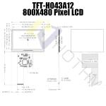 IC ST7262 Color 4.3 Inch TFT LCD Modules 800x480 TFT-H043A12SVILT5N40