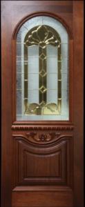 China The star style triple glass panel in wooden door with cheap price and high quality factory