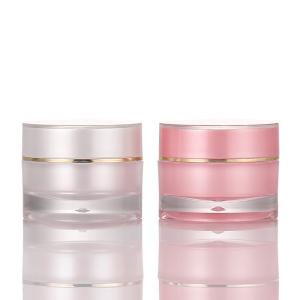 China 10g 20g 30g Plastic Cosmetic Face Cream Packaging Pink Round Pet Empty Jars factory