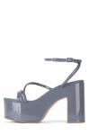 Glazed Leather Womens Wedge Heeled Shoes