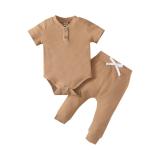 Baby Clothes set organic cotton infant toddler rompers / pants 2pcs baby