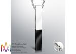 Mylongingcharm Mix Color Cuboid Bar Pendant Mens Engraved Necklace
