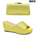 New OEM Ladies fashion Italian shoes matching bag set African women party shoe