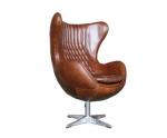 Vintage Aviator Full Leather Swivel Egg Chair Real Leather Armchair