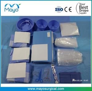 China Radial Angiography Drape Kits with Femoral Angio Drape Clear Windows Dual Apertures factory