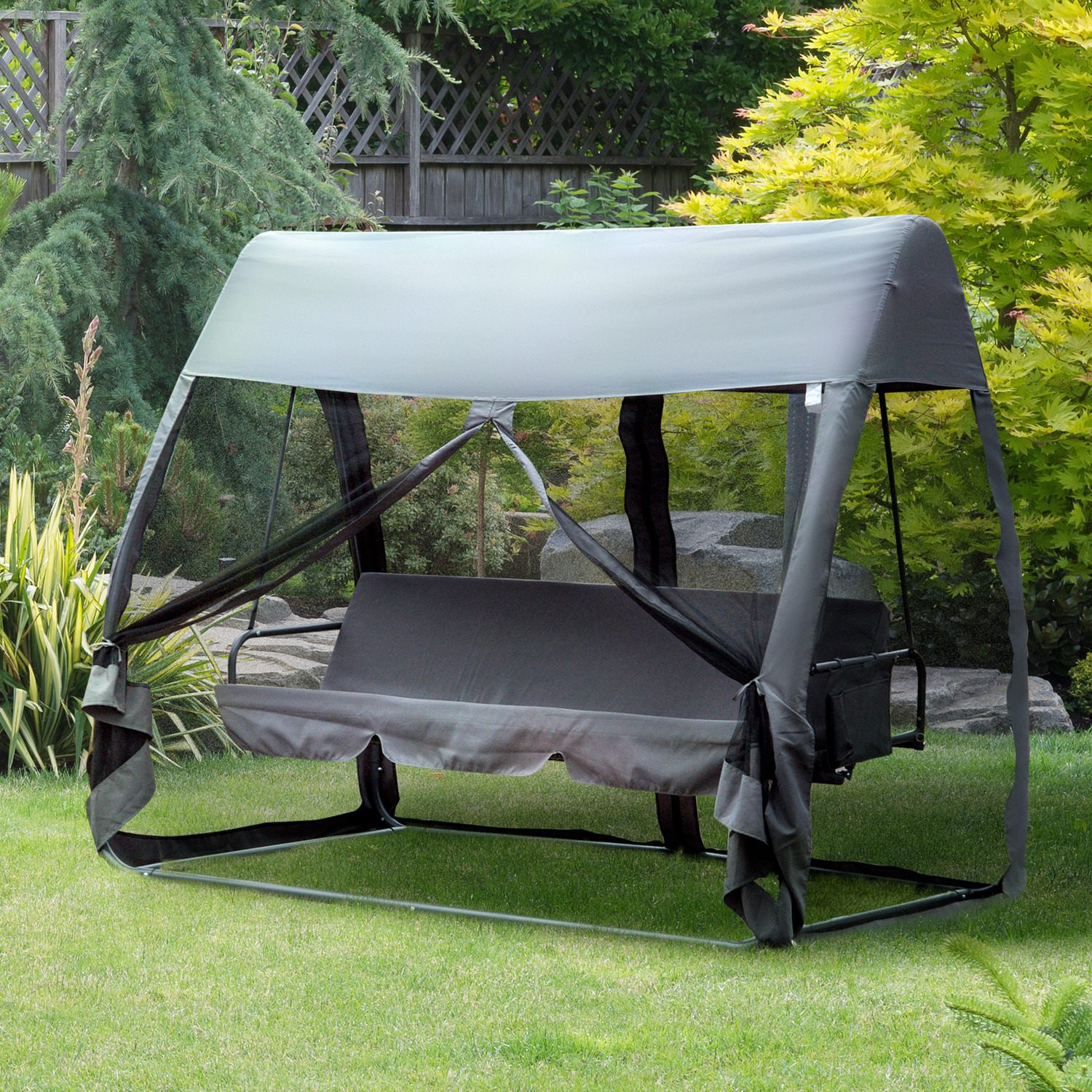 Transform Your Outdoor Space with 3 Seater Swing Chair Hammock Bed from AJUNION