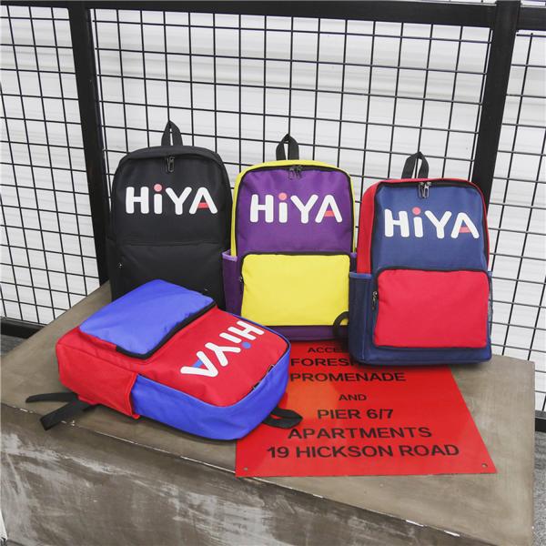 new Oxford cloth color contrast backpack fashion sports letters printed men's
