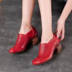 S267 Single shoes ladies 2020 autumn new retro handmade leather shallow wedge