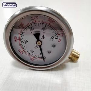 China Liquid Pressure gauge Qingdao Ningbo export 0-350 bar manometer factory