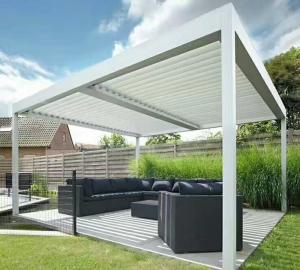China Powder Coated 2.0mm Motorized Louvre Roof Aluminum Pergola factory