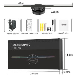 Contrast Ratio 1 1000000 42cm 3D Hologram Fan Display with High Resolution