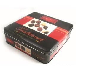 China Promotional Customized Desgin Fancy Metal Square Tin Box Chocolate Tin Box With Stamping LOGO factory