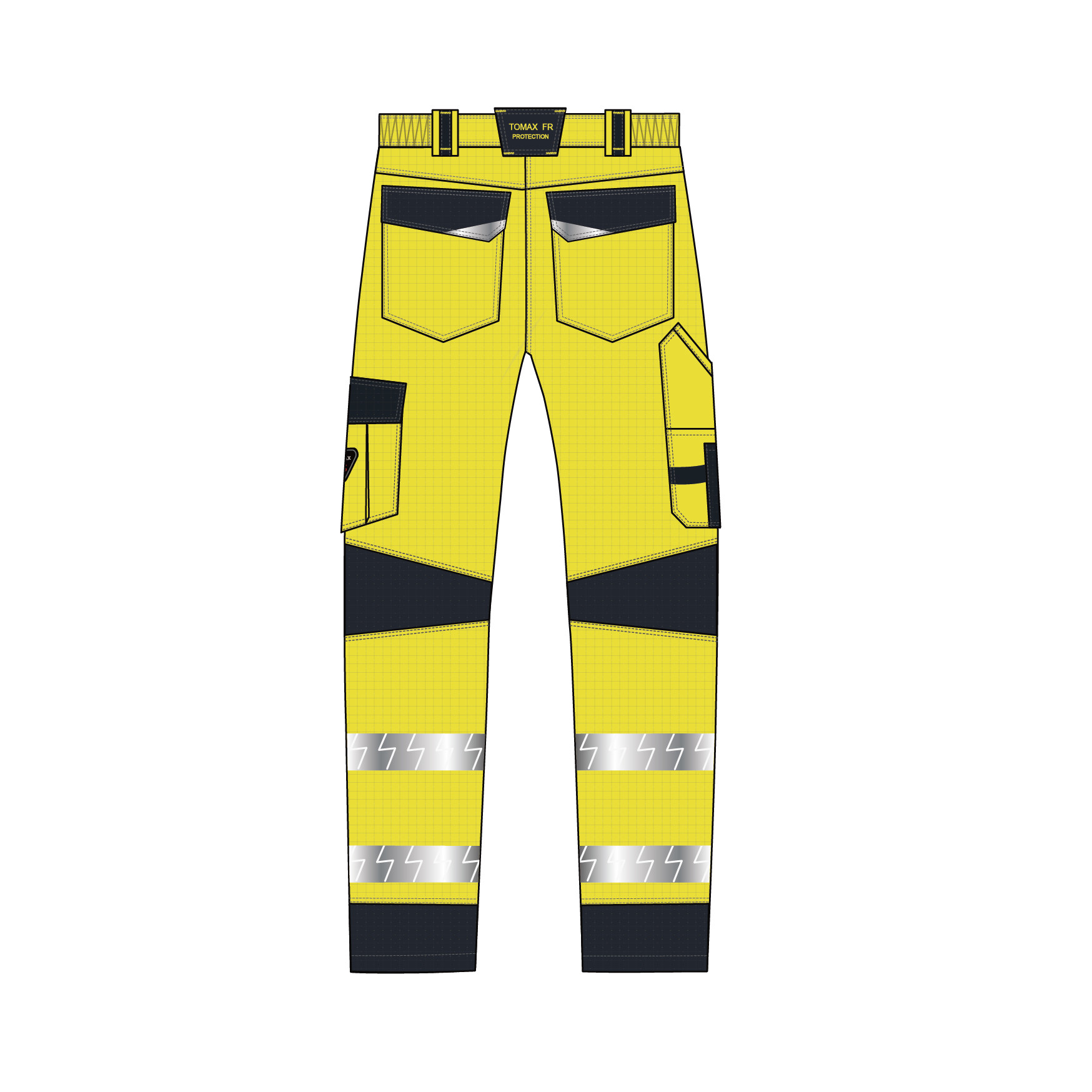 High Visibility Color CVC Flame Resistant Safety Trousers With Reflective Tapes