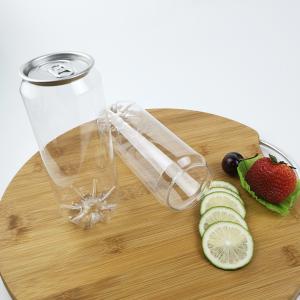 China Transparent Plastic PET Containers For Storing Tea Milk Beverages 500ml factory