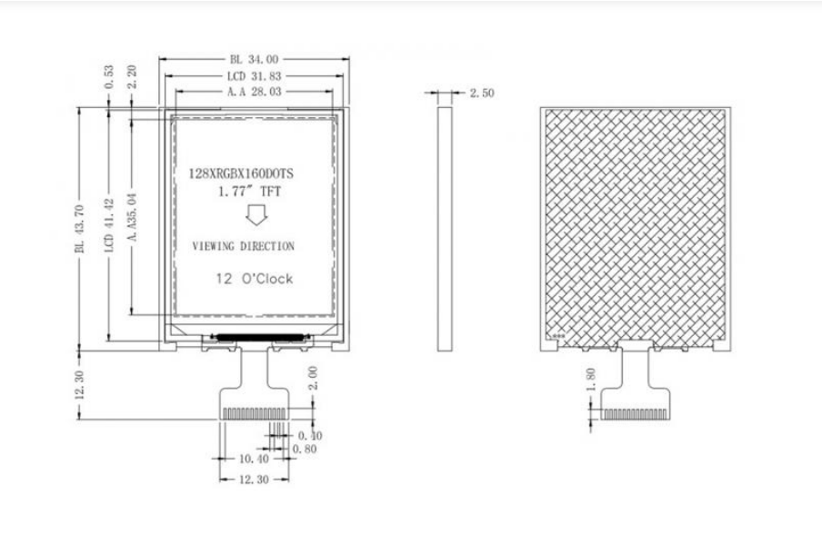 External structure diagram of TFT177DG