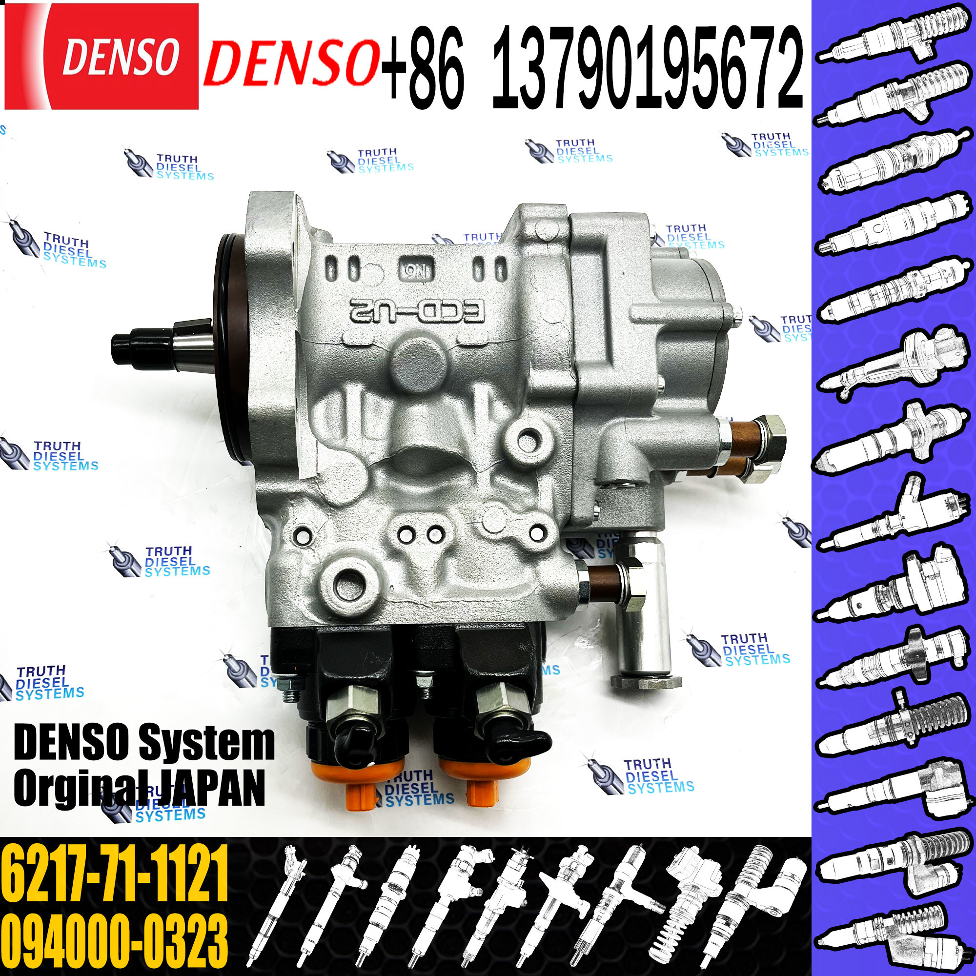 High quality China made fuel injection pump 6D140E-3 engine injection pump 094000-0320 6217-71-1121