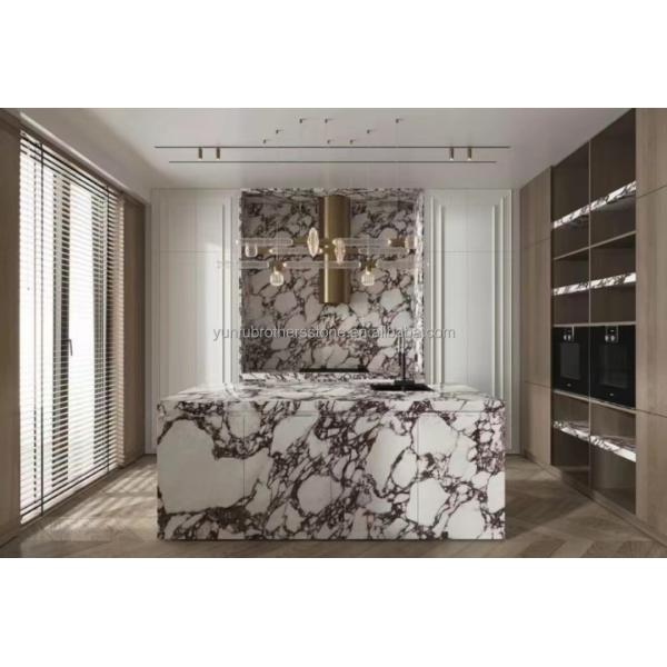 Modern Calacatta Viola White Marble with Purple Vein Slabs Elevate Your Dining Room Table Set Kitchen Countertop Bathroom Staircases