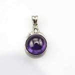 Women Jewelry 12mm Round Amethyst Cubic Zircon Pendant Enhancer (YAQ002)