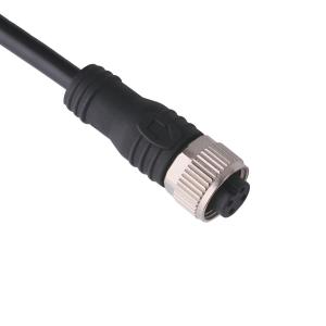 China M12 4 Pin A Coding Circular Connector Cable Female Straight Molded for LVDS Display factory