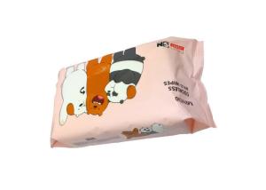 China Odorless Mild Non Alcoholic Baby Wipes 80PCS Flowpack With Sticker factory