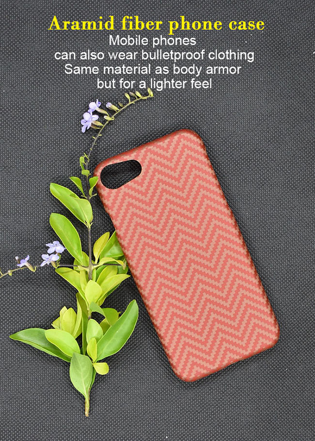 Orange Color M Texture Style Real Aramid Fiber Phone Case For iPhone SE