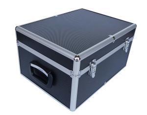 China Black Aluminum DVD Storage Case Alu Storage Box For 1000 CDs With Removable Divider factory