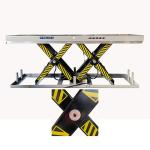 2 Ton Large Platform 2.5mx0.82m Transverse Hydraulic Double Scissor Lift Table