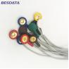 Buy cheap TPU Material ECG EKG Cables shielded Leadwires 4 Leads Colorized Cable Snap IEC from wholesalers