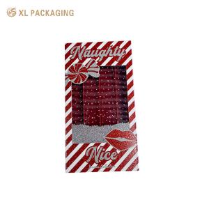 China Red Cosmetic Lip Gloss Lipstick Packaging Box Paper Glitter Slide Drawer Box Packaging factory