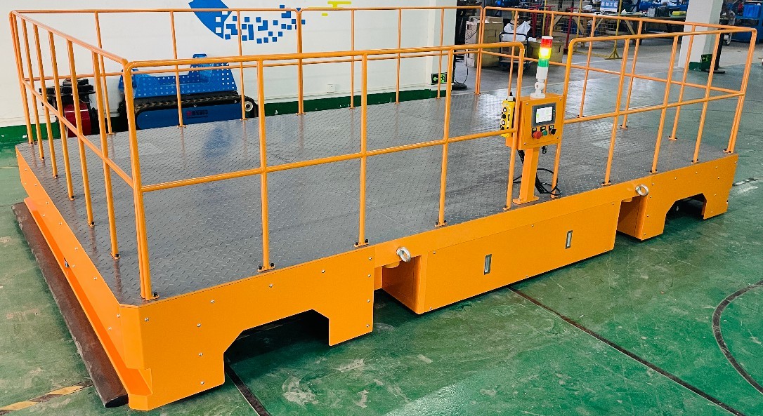 50T Heavy Load Automated Guided Vehicle 500Ah Battery Power Trackless Transfer Cart