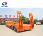 2 Axles 3 Axle 4 Axle Heavy Duty Hydraulic Low Loader Semi Trailer for Heavy