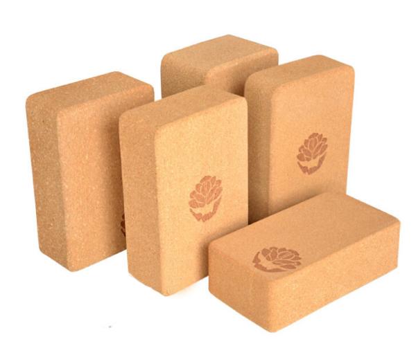 2016 Hot Sale custom printing logo eco-friendly natural cork yoga block 3''x6'