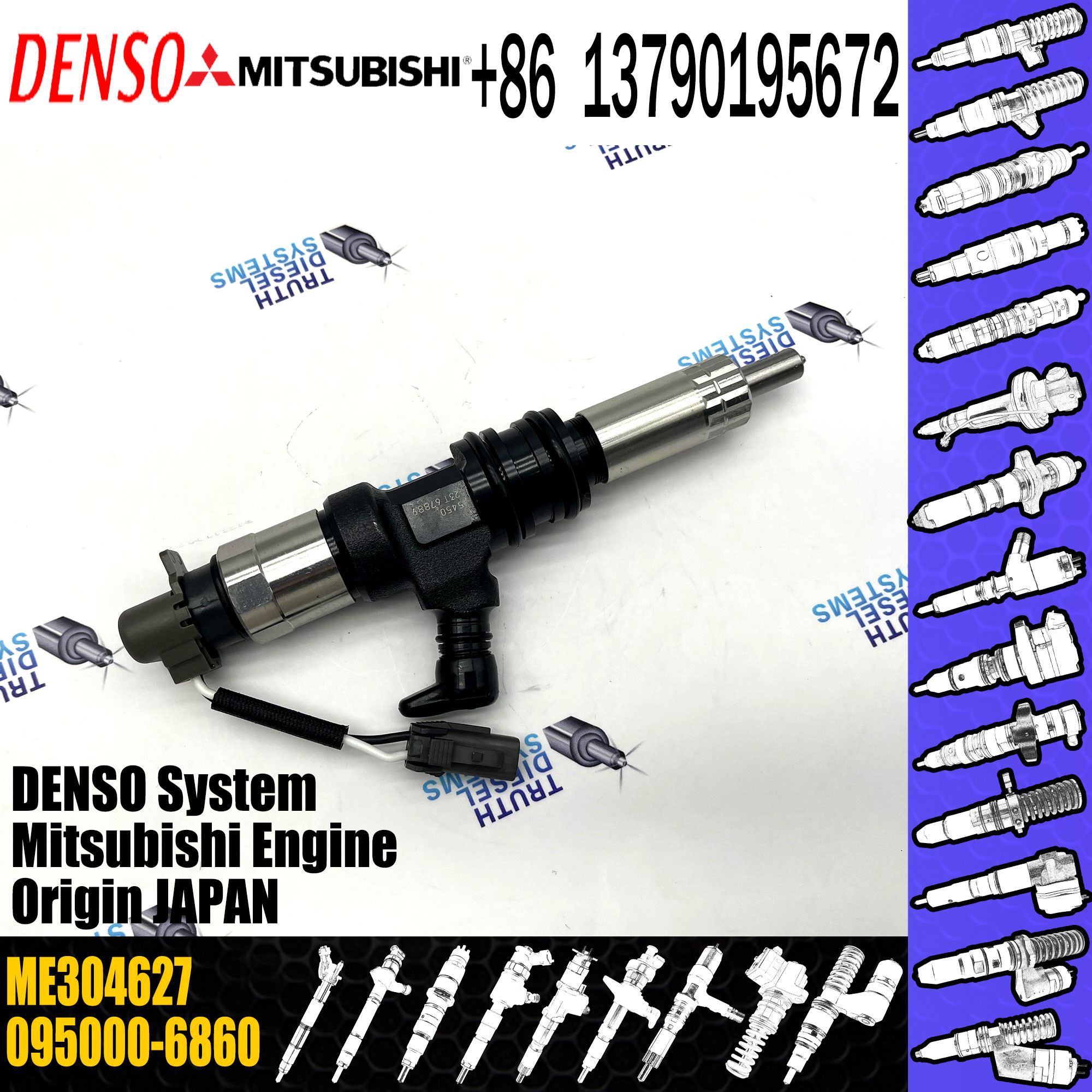 Injector 095000-6860 Common Rail Injection Nozzle ME304627 For MITSUBISHI 6M60T