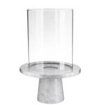 Black Stand Clear Glass Cover 300MM Decorative Candle Holder