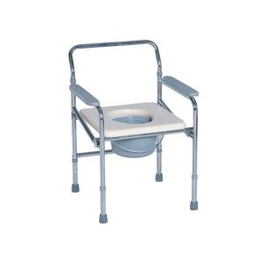 China Economic Chromed Steel Hospital Toilet Commode Chair With Bedpan factory